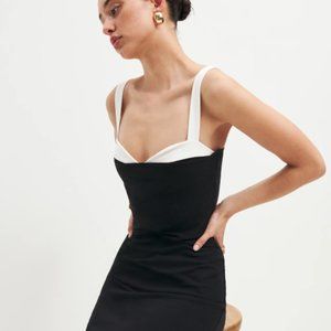 Reformation Dress Black / White - Nelle Knit Dress